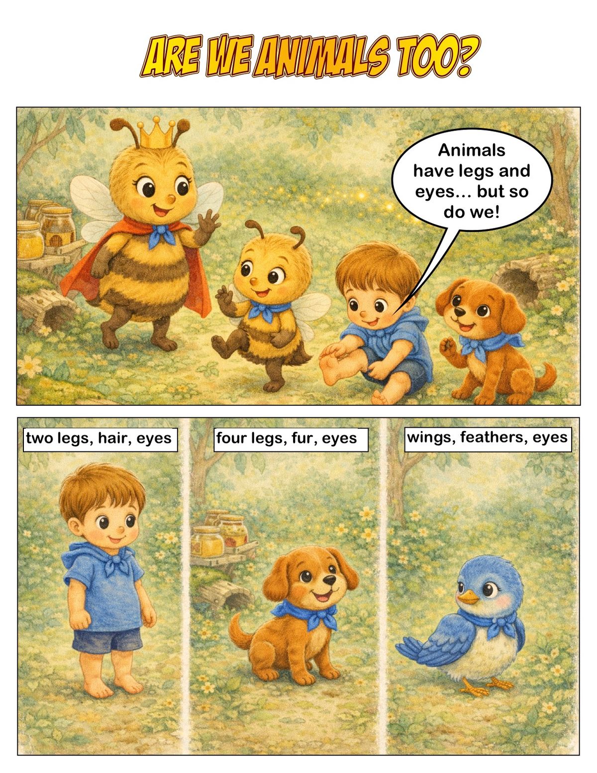 Are we animals too? Elaboration for AC9SFU01 panel 1