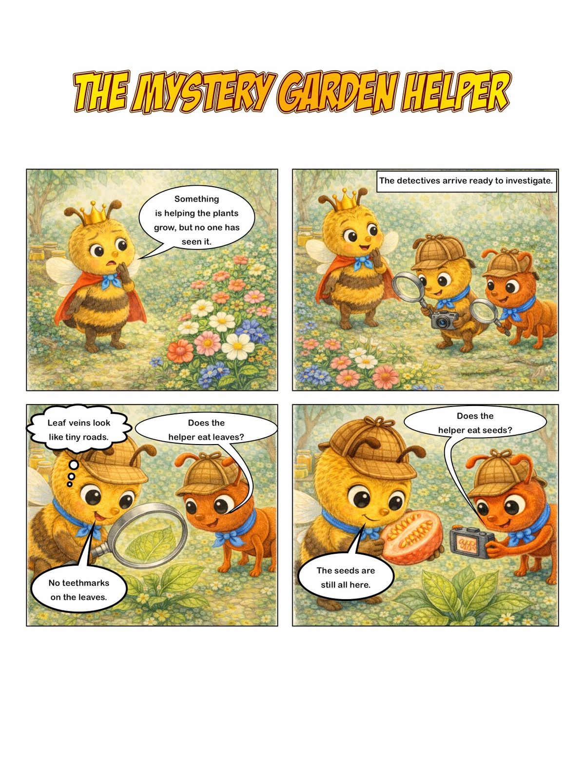 The Mystery Garden Helper. Elaboration for AC9SFU01 panel 1