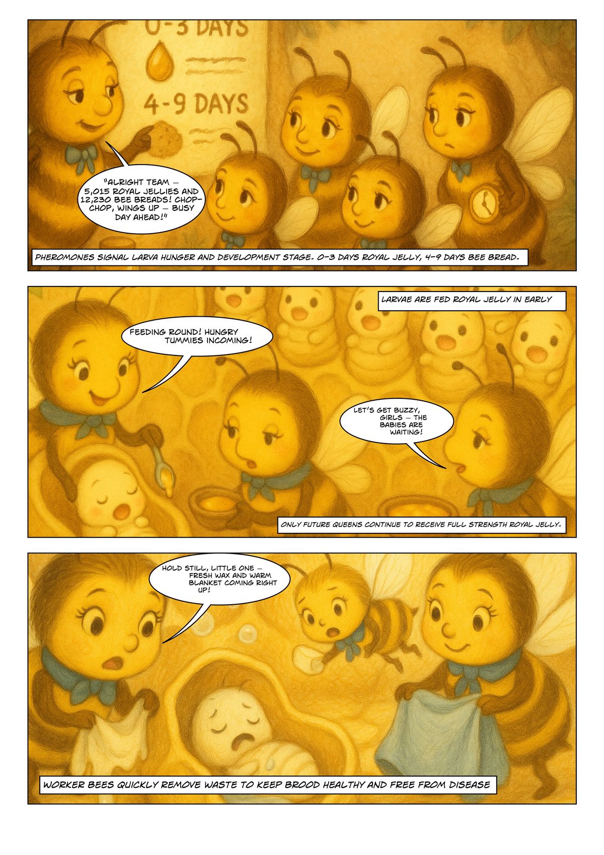 A Day in the Life of a Young Worker Bee (Nursery Edition) panel 1